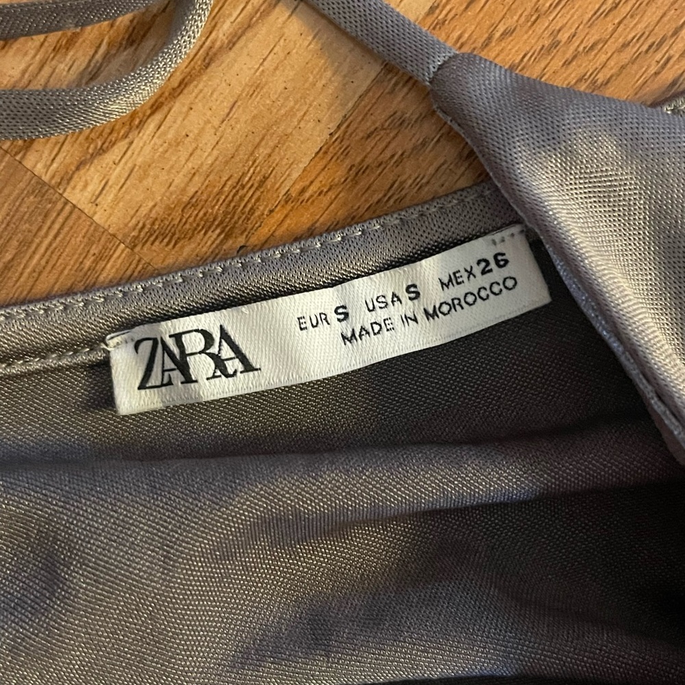 ZARA SILVER SLIP DRESS - Picture 3 of 3